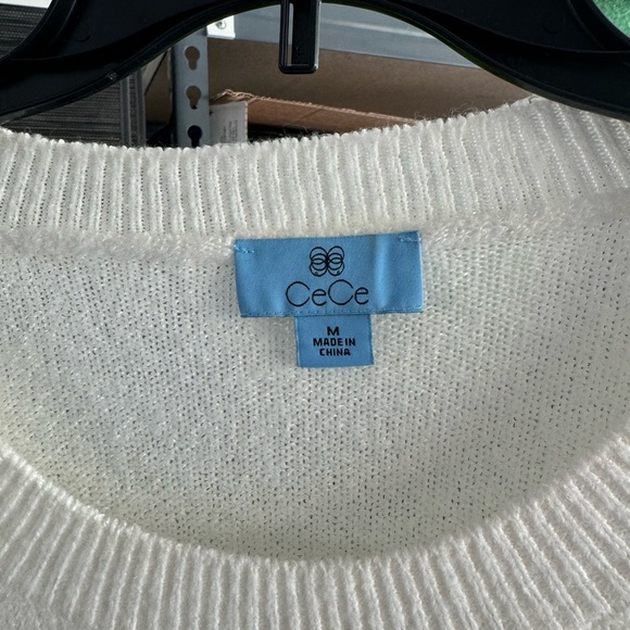 CECE metallic beaded script screen new drop shoulder sweater - Picture 2 of 4